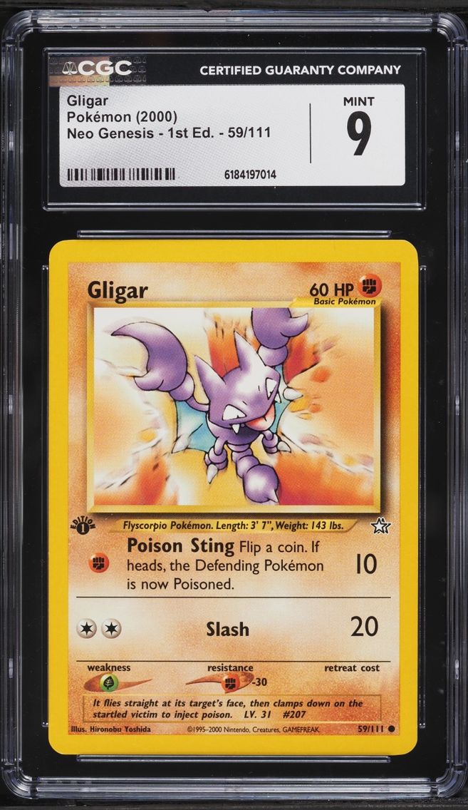 2000 #59 Gligar CGC 9 Pokemon Neo Genesis 1st Edition