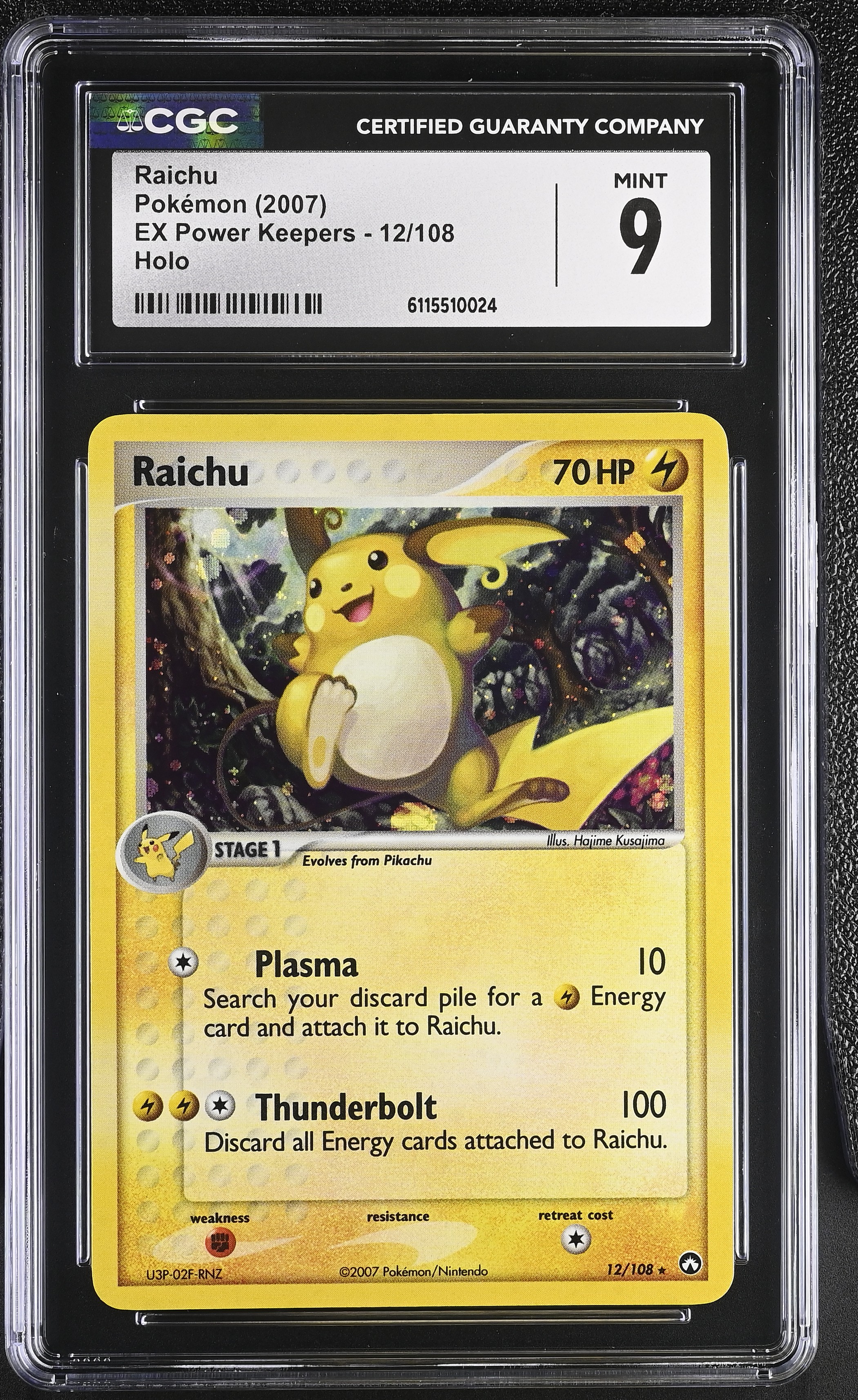 2007 #12 Raichu CGC 9 Ex Power Keepers - English