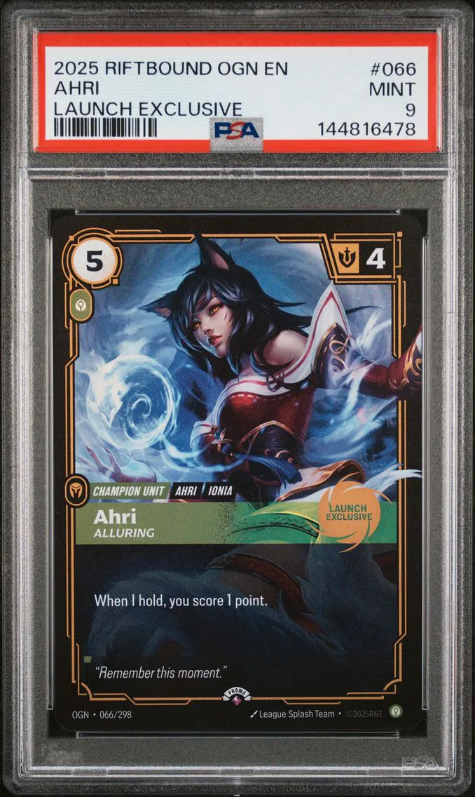 2025 #066 Ahri - Alluring PSA 9 Riftbound: League of Legends Ogn-Origins