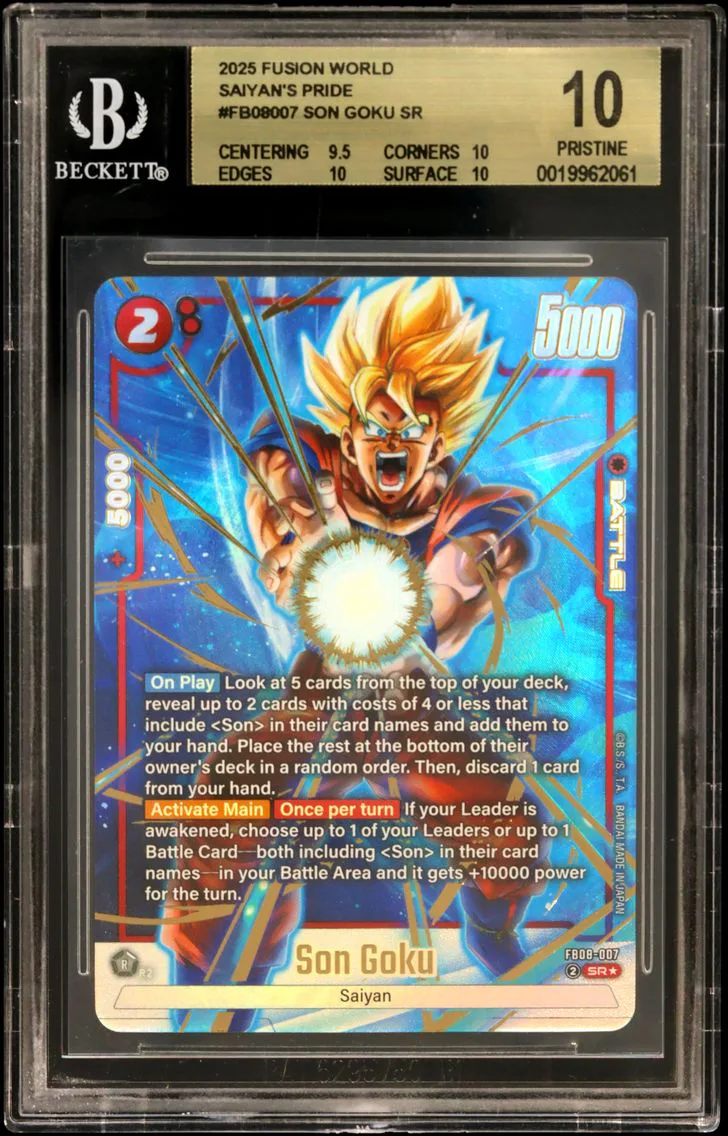 2025 #FB08007 Son Goku ALT ART SR BGS 10 Dragon Ball Super Card Game Fusion World Saiyan's Pride