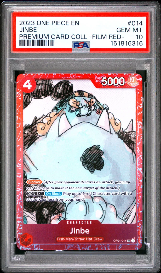 2023 #014 Jinbe PSA 10 One Piece Premium Card Collection -One Piece Film Red-