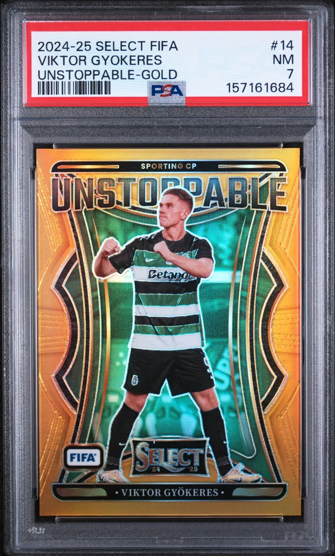 2024 #14 Viktor Gyokeres PSA 7 Panini Select FIFA Unstoppable