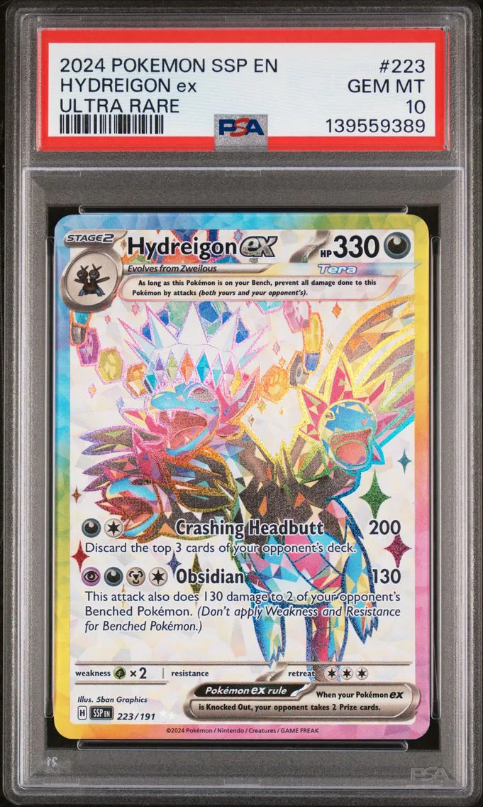 2024 #223 Hydreigon EX PSA 10 Ssp EN-Surging Sparks Pokemon