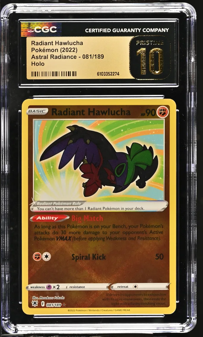 2022 #081 Radiant Hawlucha CGC 10 Pristine Astral Radiance - English