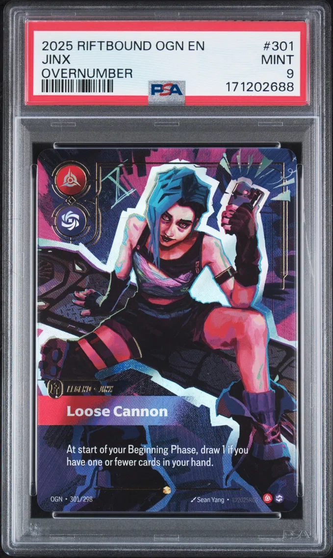 2025 #301 Jinx - Loose Cannon PSA 9 Riftbound: League of Legends Ogn-Origins