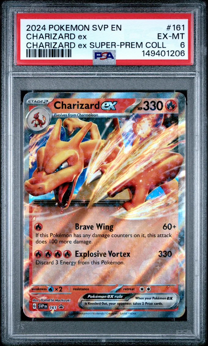 2024 #161 Charizard EX PSA 6 Svp