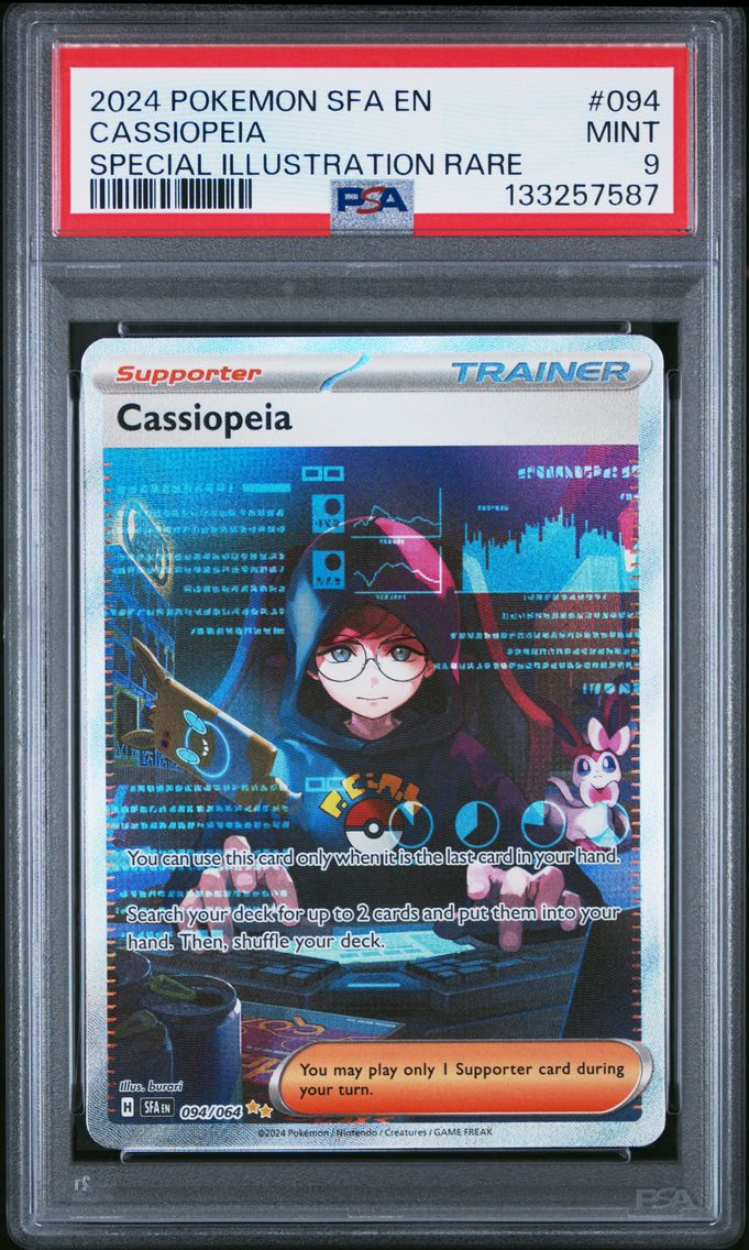 2024 #094 Cassiopeia PSA 9 Sfa EN-Shrouded Fable Pokemon