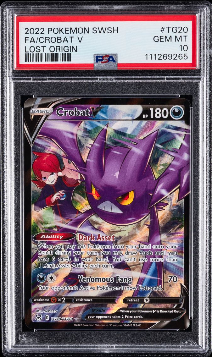 2022 #TG20 Full Art/Crobat V PSA 10 Sword & Shield Lost Origin Pokemon