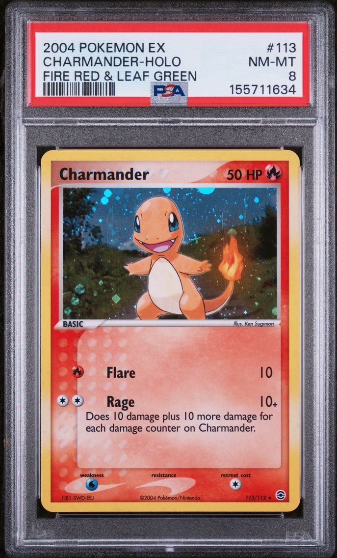 2004 #113 Charmander-Holo PSA 8