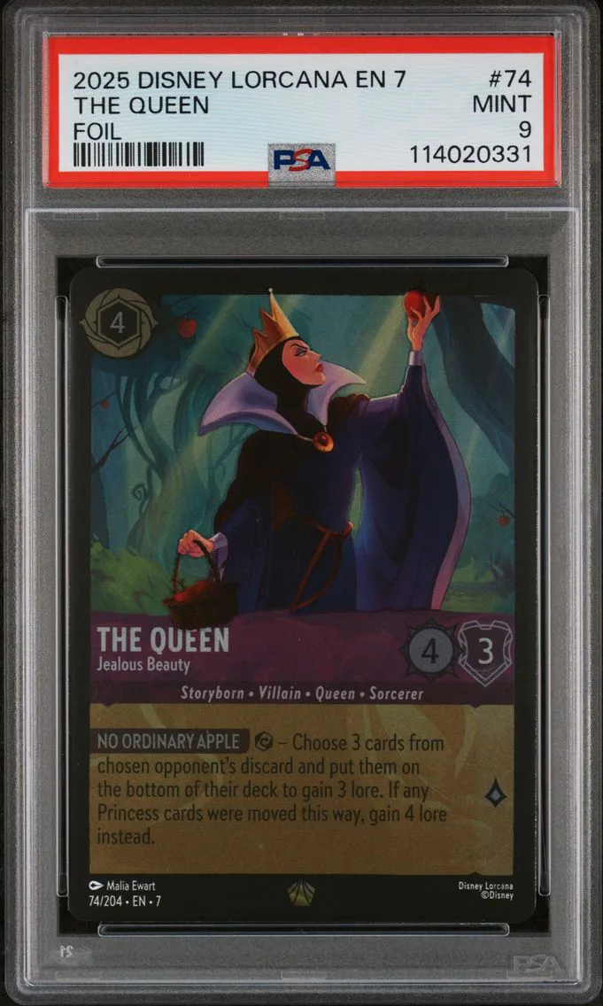 2025 #74 The Queen - Jealous Beauty PSA 9 Disney Lorcana EN 7-Archazia's Island