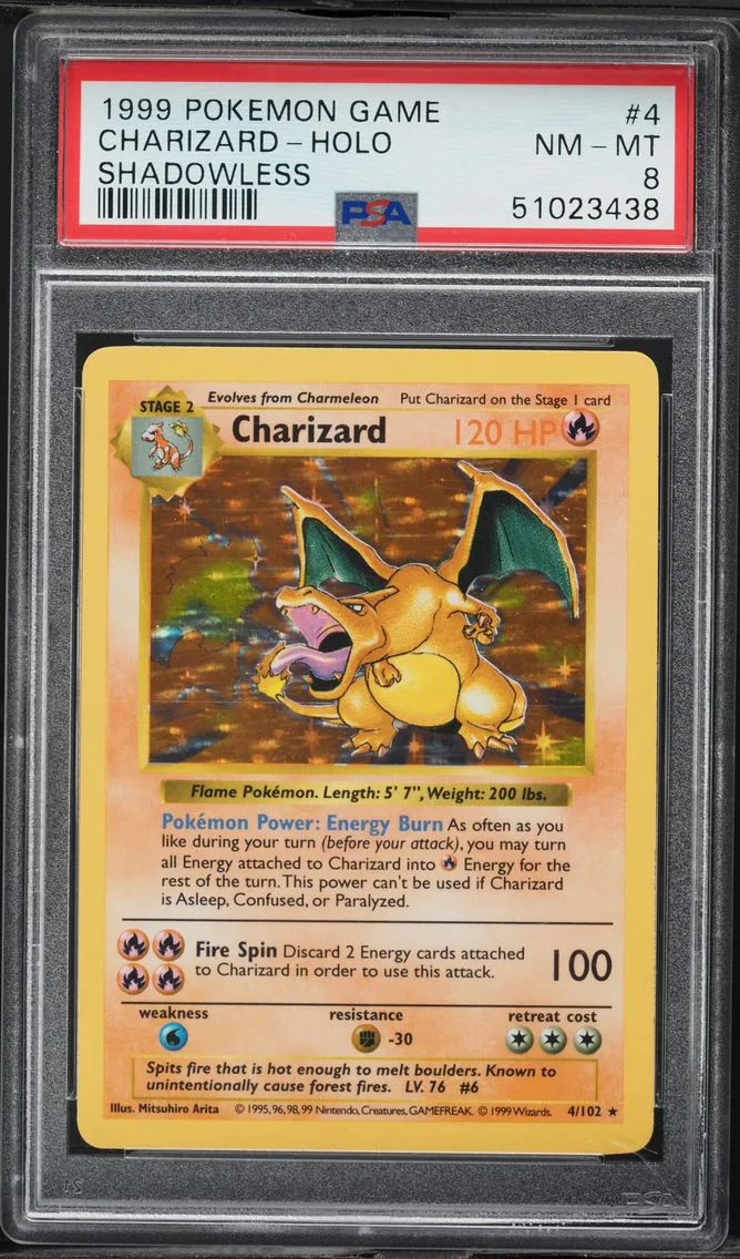 1999 #4 Charizard-Holo PSA 8 Game Pokemon