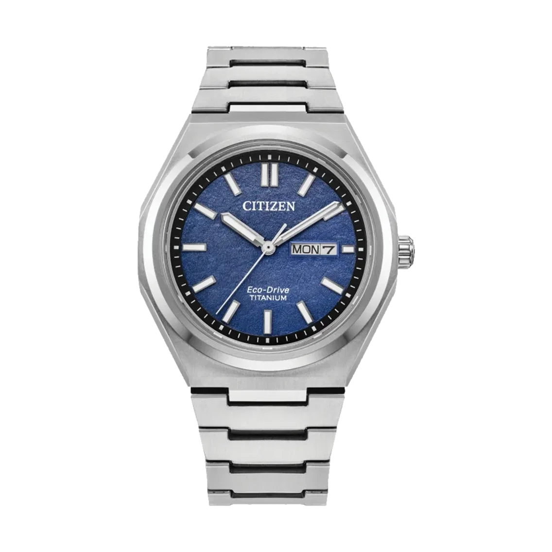 Citizen Zenshin Three-hand Eco-Drive Super Titanium 39mm - Blue on Bracelet