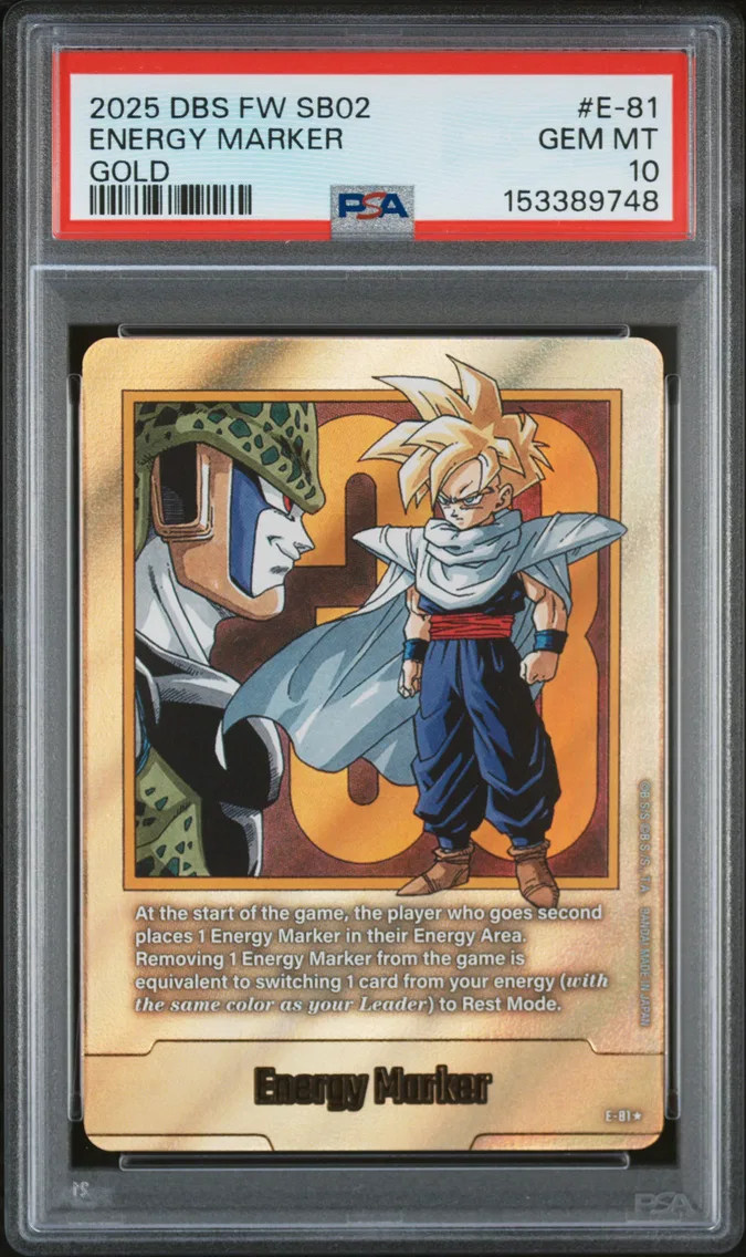 2025 #E-81 Energy Marker PSA 10 Dragon Ball Super Card Game Fusion World Manga Booster 02