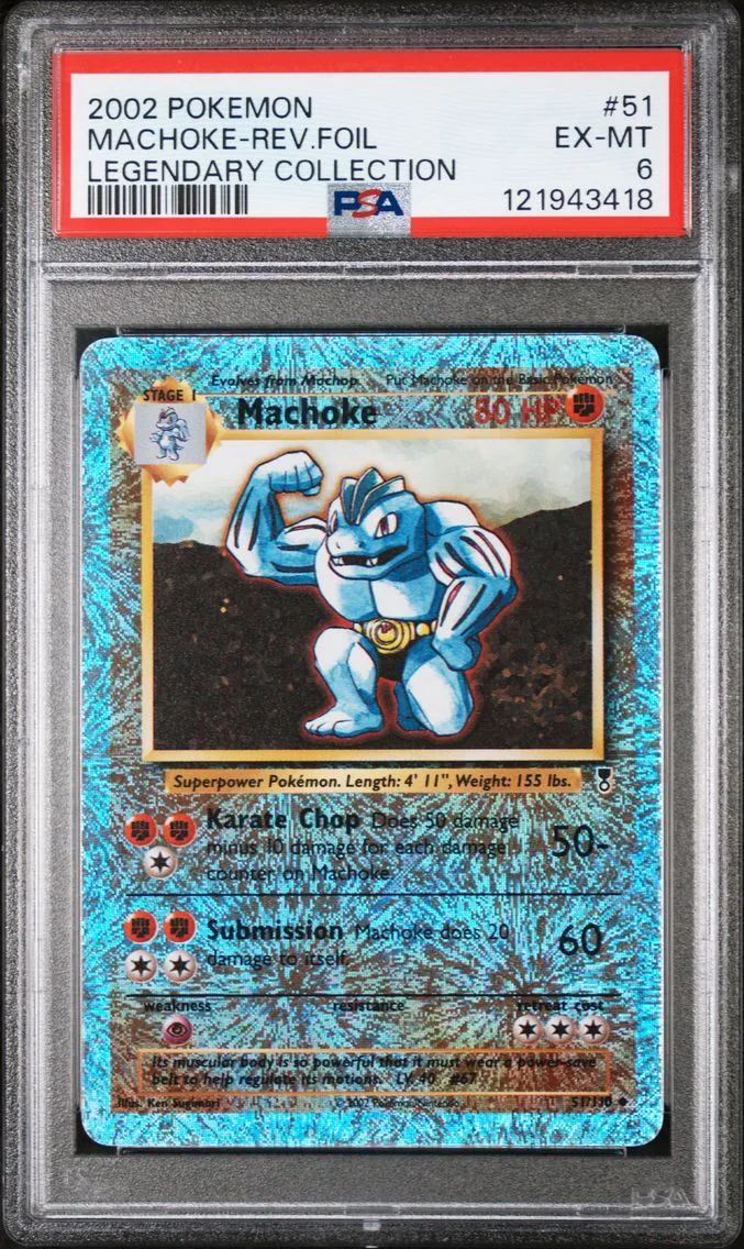 2002 #51 Machoke-Reverse Foil PSA 6 Legendary Collection