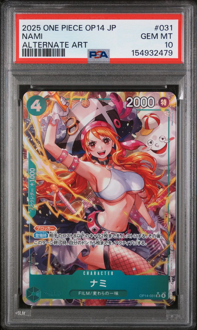 2025 #031 Nami PSA 10 One Piece Japanese OP14-the Azure Sea's Seven