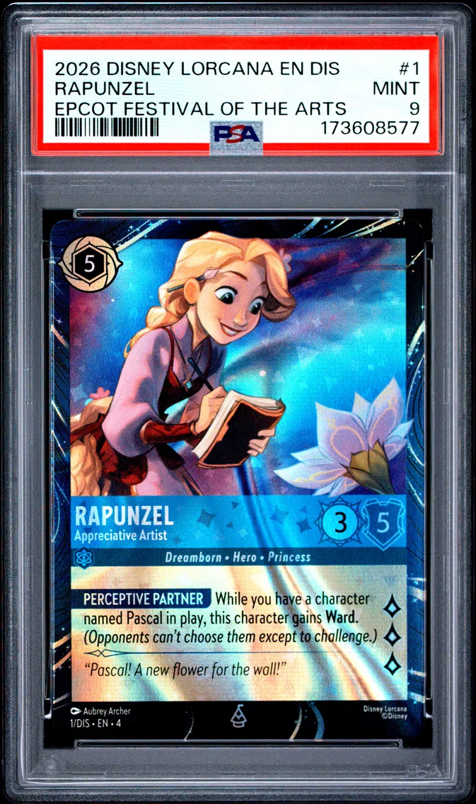 2026 #1 Rapunzel - Appreciative Artist PSA 9 Disney Lorcana EN Dis-Magical Places Promo