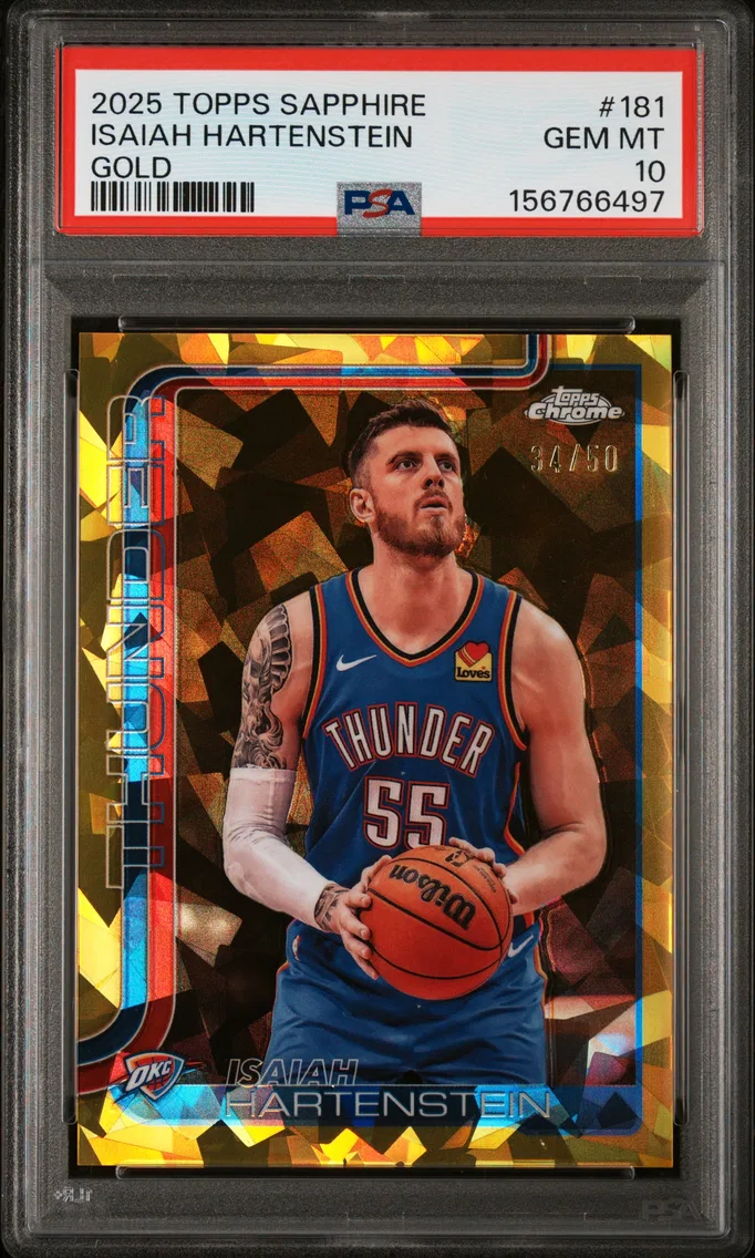 2025 #181 Isaiah Hartenstein PSA 10 Topps Chrome Sapphire Edition