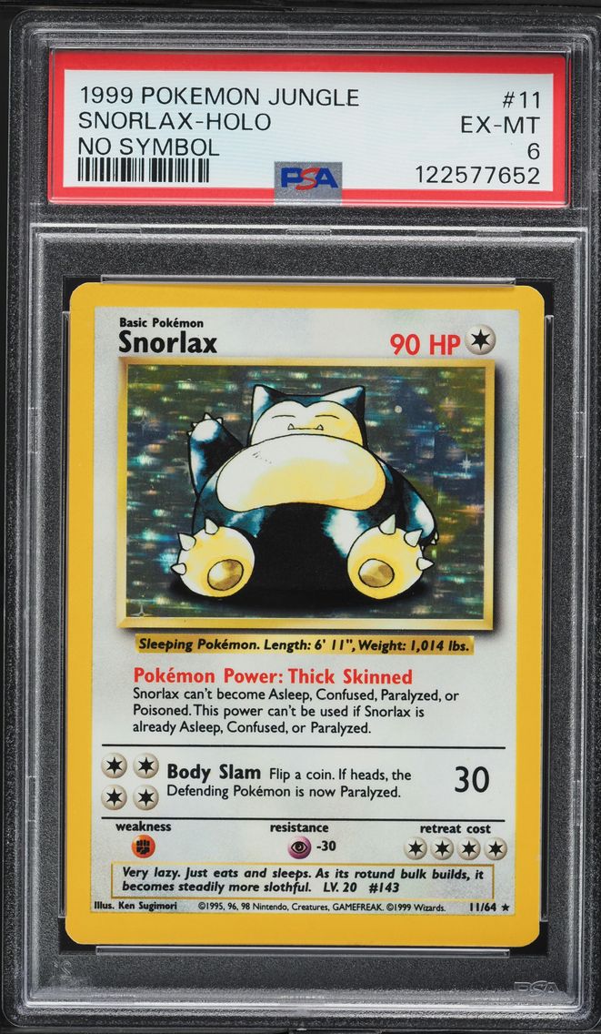 1999 #11 Snorlax-Holo PSA 6 Jungle Pokemon