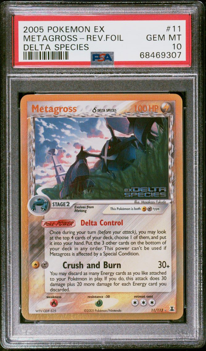 2005 #11 Metagross-Reverse Foil PSA 10 EX Delta Species