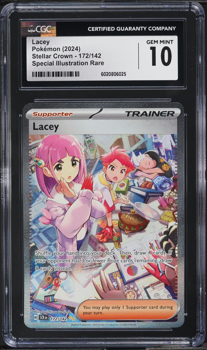 2024 #172 SV STELLAR CROWN SPECIAL ILLUSTRATION RARE LACEY CGC 10 POKEMON