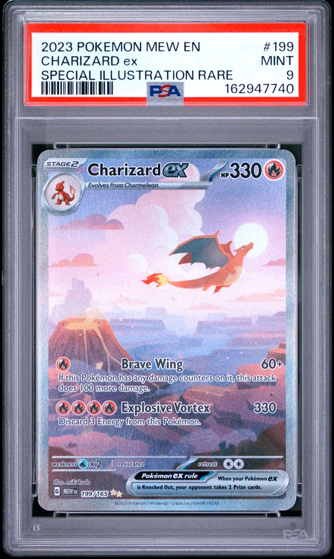 2023 #199 Charizard EX PSA 9 Mew