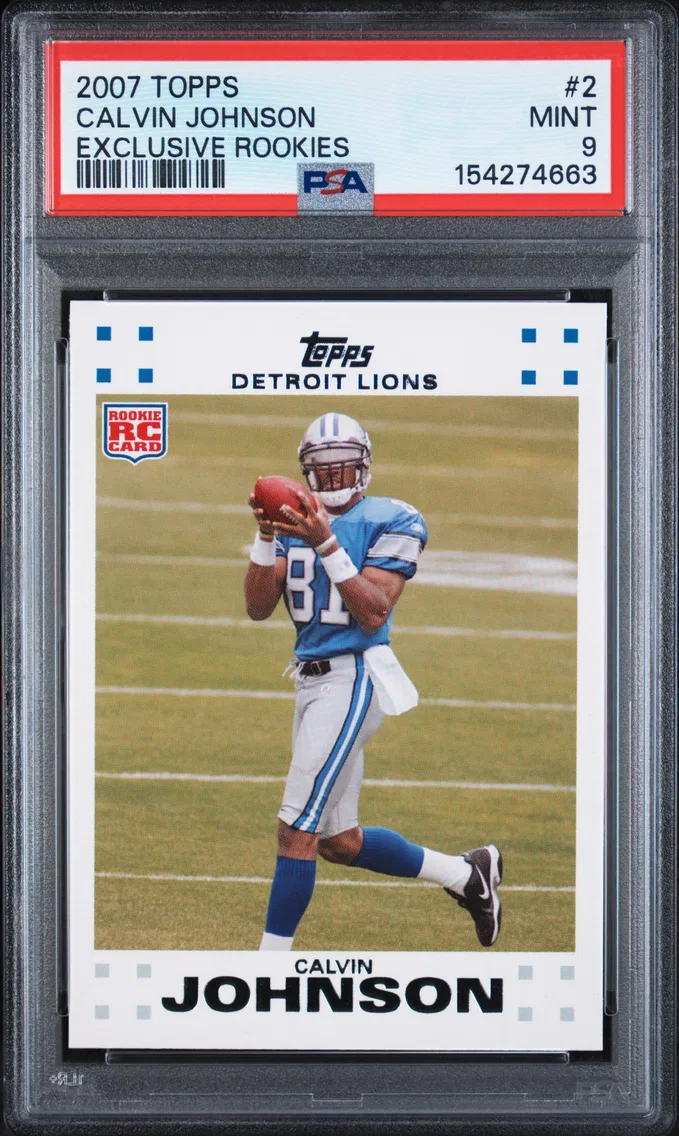 2007 #2 Calvin Johnson PSA 9 Topps Exclusive Rookies