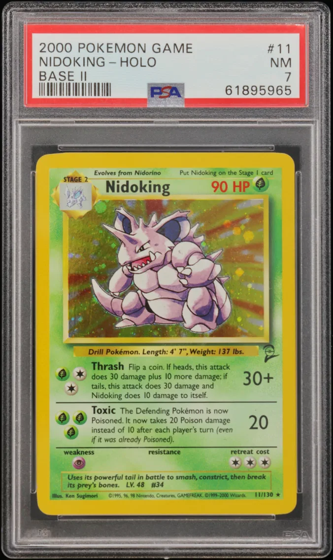 2000 Pokemon Game Base II Nidoking-Holo Game Base II #11 PSA 7