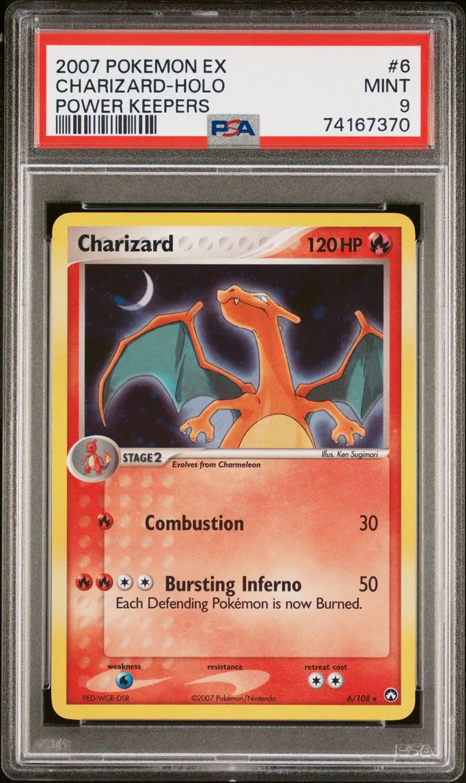 2007 #6 Charizard-Holo PSA 9 EX Power Keepers
