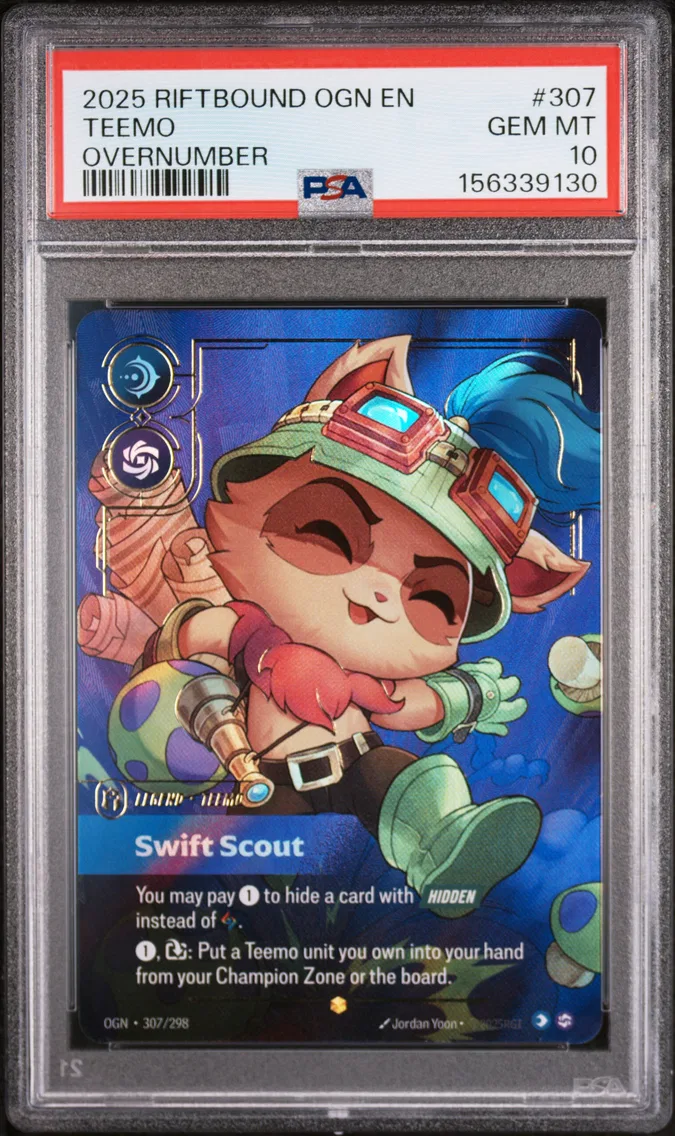 2025 #307 Teemo - Swift Scout PSA 10 Riftbound: League of Legends Ogn-Origins