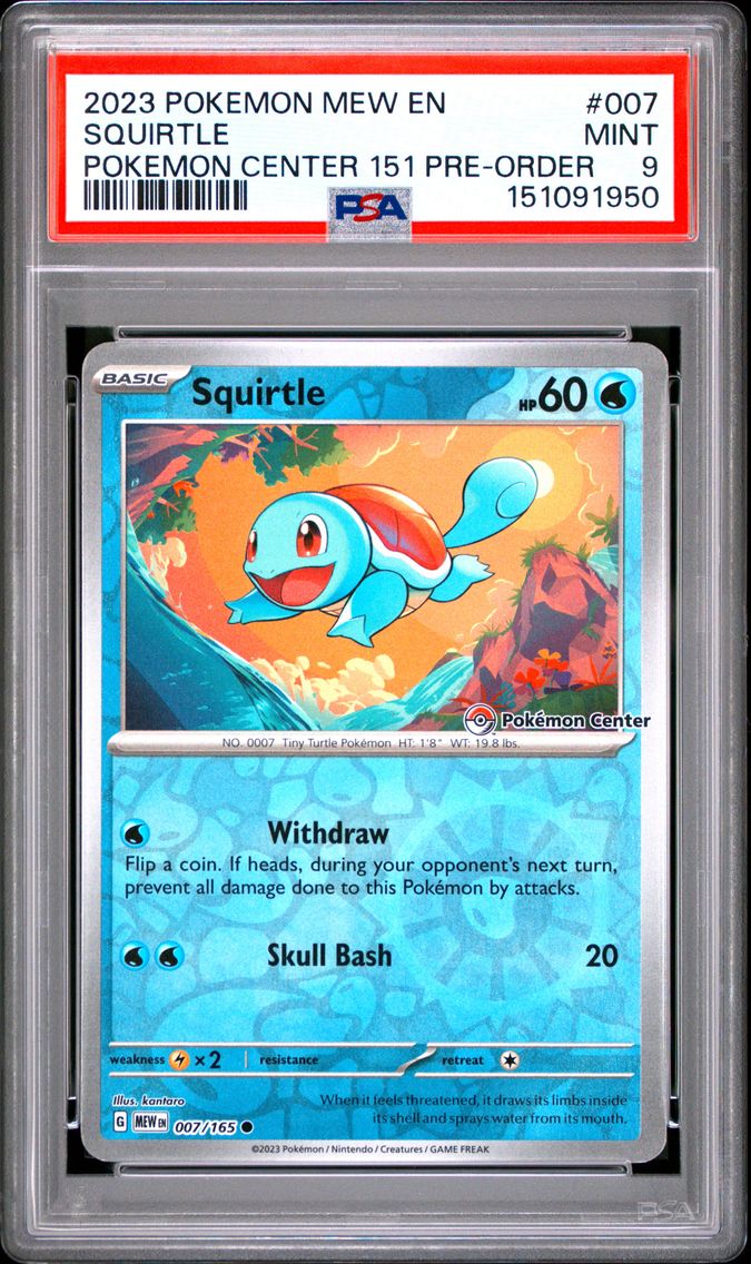 2023 #007 Squirtle PSA 9 Mew EN-151