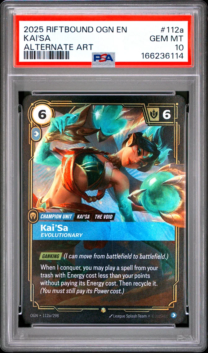 2025 #112a Kai'SA - Evolutionary PSA 10 Riftbound: League of Legends Ogn-Origins
