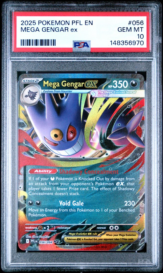 2025 #056 Mega Gengar EX PSA 10 Pfl EN-Phantasmal Flames