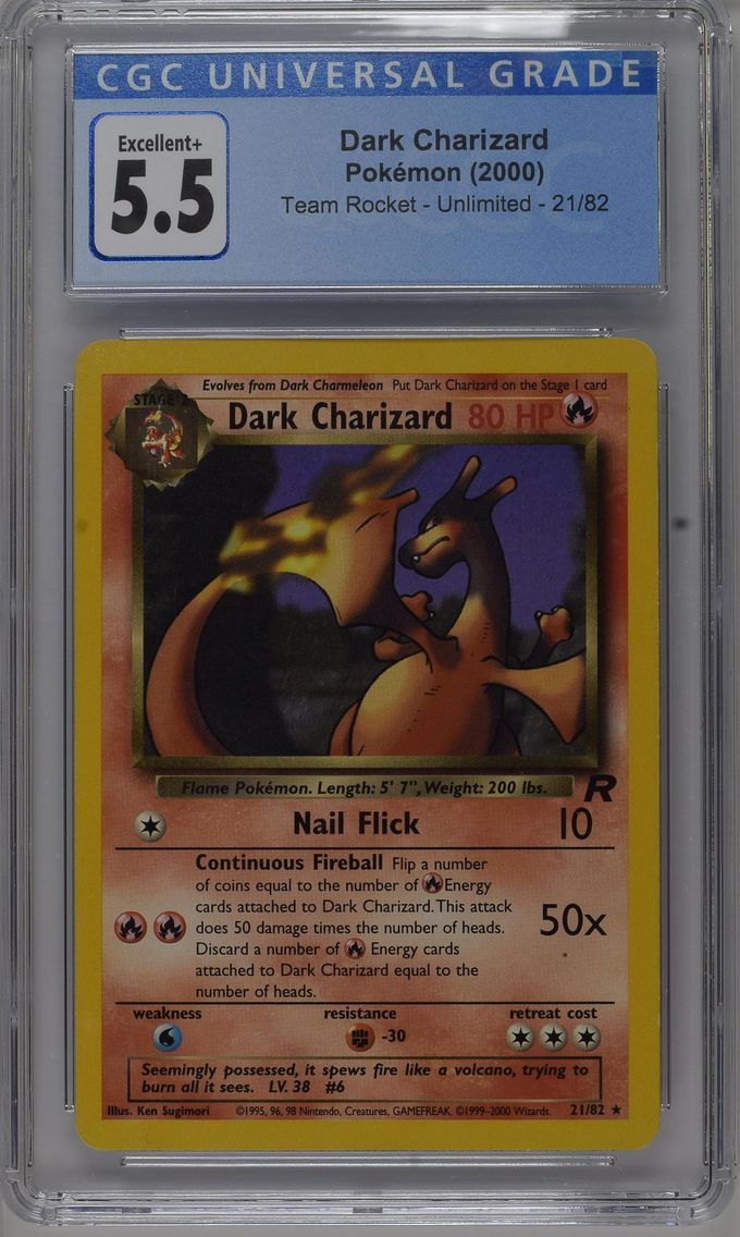 2000 #21 Dark Charizard CGC 5.5 Team Rocket - Unlimited - English