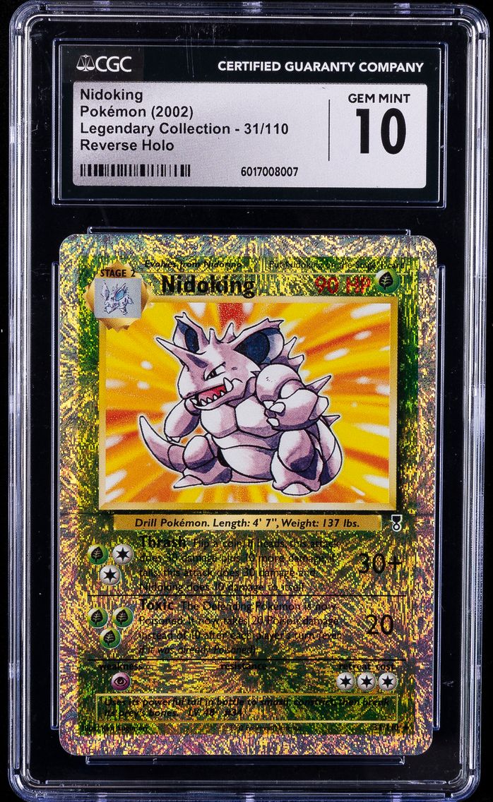2002 #31 Nidoking-Reverse Foil CGC 10 Legendary Collection Pokemon