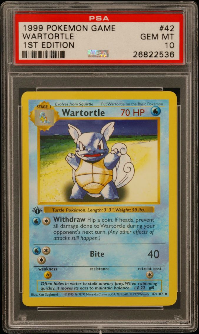 1999 #42 Wartortle 1st Edition P