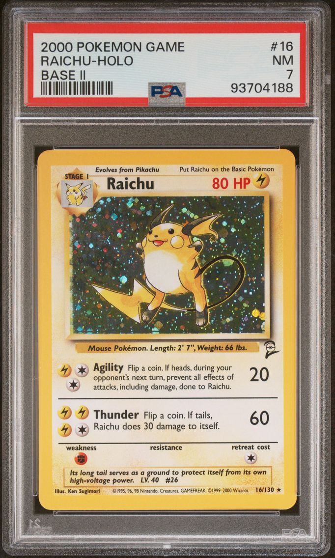 2000 #16 Raichu-Holo PSA 7 Game Base II