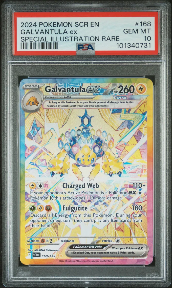 2024 #168 Galvantula EX PSA 10 Scr EN-Stellar Crown