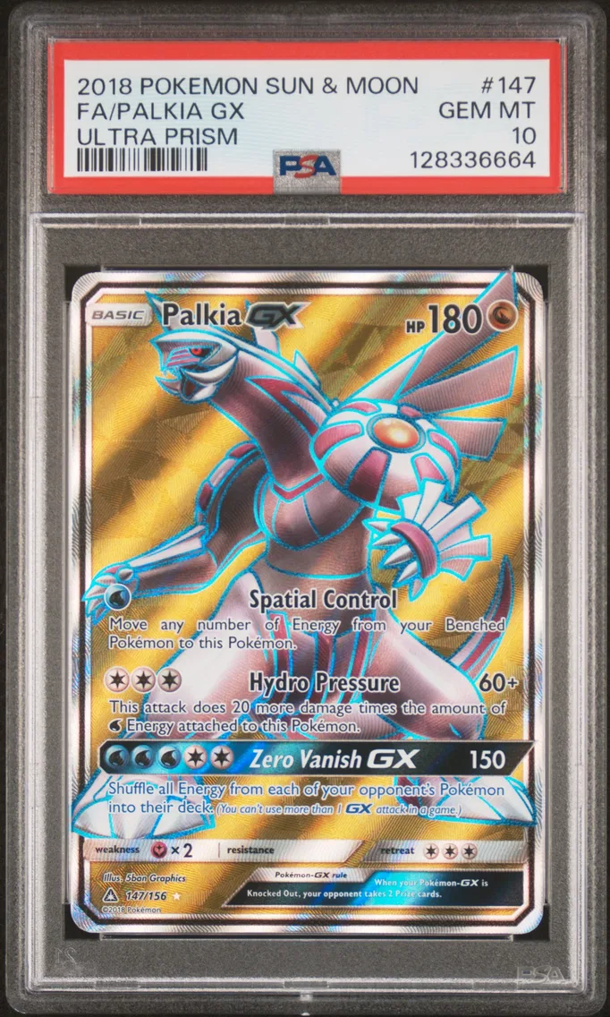 2018 #147 Full Art/Palkia GX PSA 10 Sun & Moon Ultra Prism