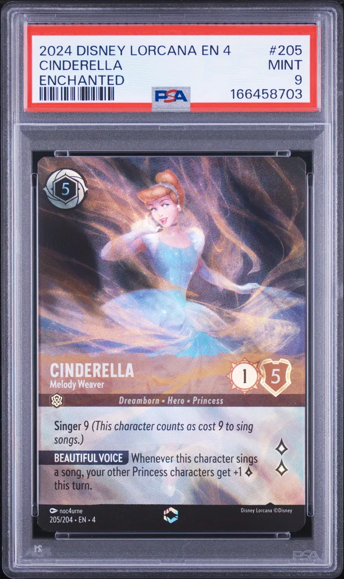2024 #205 Cinderella - Melody Weaver PSA 9 Disney Lorcana EN 4-Ursula's Return