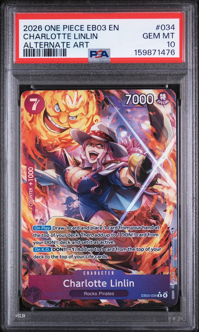 2026 #034 Charlotte Linlin PSA 10 One Piece EB03-Extra Booster -One Piece Heroines Edition-