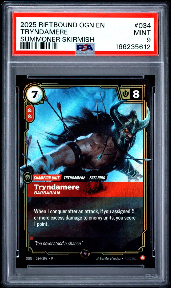 2025 #034 Tryndamere - Barbarian PSA 9 Riftbound: League of Legends Ogn-Origins