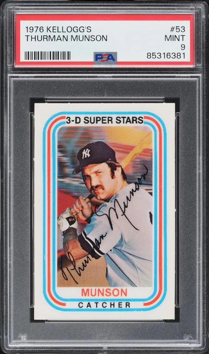 1976 #53 Thurman Munson PSA 9 Kellogg's