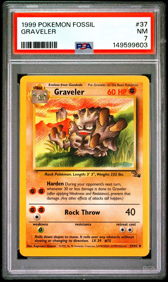 1999 #37 Graveler PSA 7 Fossil Pokemon