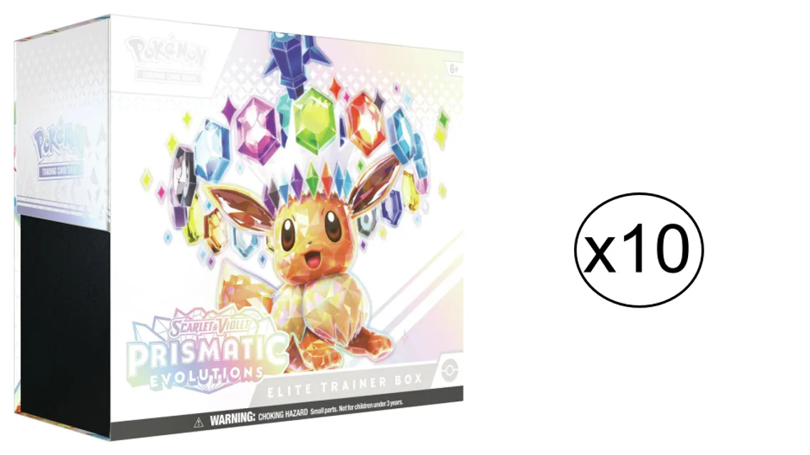 Pokemon TCG: Scarlet & Violet Prismatic Evolutions Elite Trainer Box Case (10 ETB)