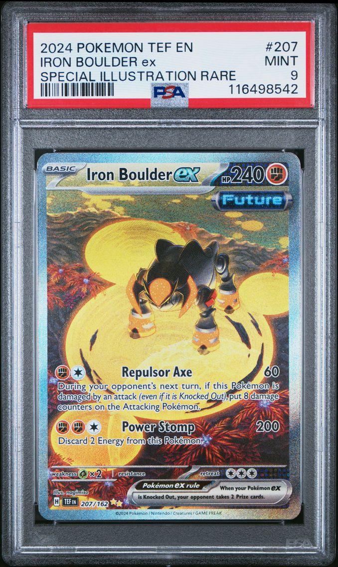 2024 #207 Iron Boulder EX PSA 9 Tef EN-Temporal Forces Pokemon