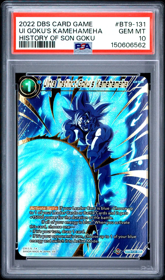 2022 #BT9-131 Ultra Instinct Goku's Kamehameha PSA 10 Dragon Ball Super Card Game Theme Selection History of Son Goku