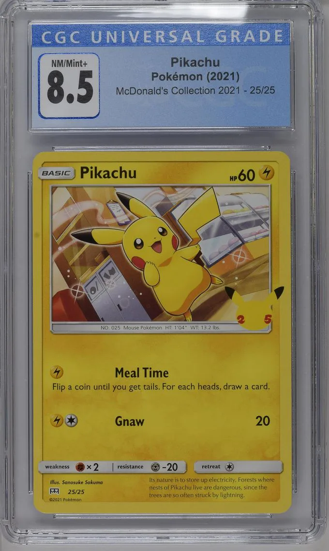 2021 #25 Pikachu CGC 8.5 McDonald's Collection 2021 - English