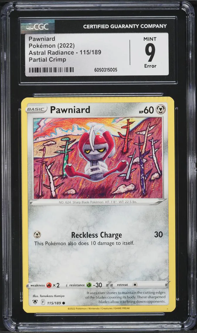 2022 Pokemon SWSH Astral Radiance Partial Crimp Pawniard #115 CGC 9 MINT