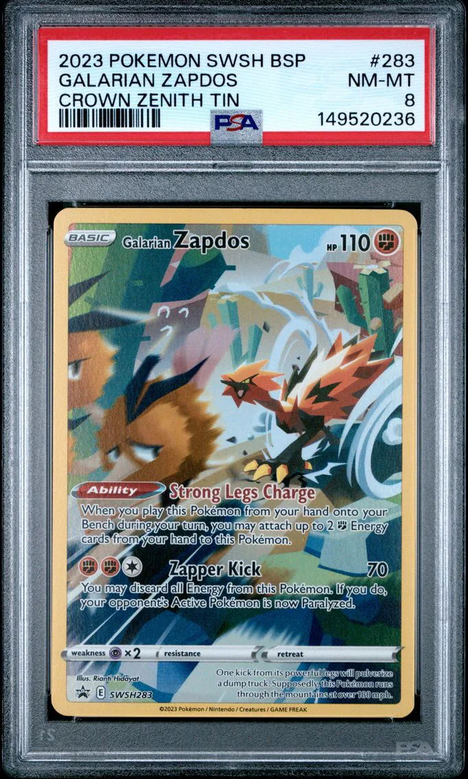 2023 #283 Galarian Zapdos PSA 8 Swsh Black Star Promo