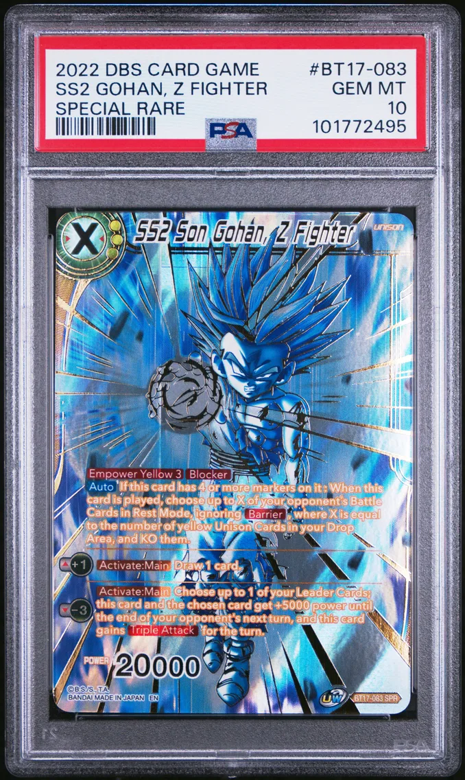 2022 #BT17-083 SS2 Son Gohan, Z Fighter PSA 10 Dragon Ball Super Card Game Series 17 Ultimate Squad